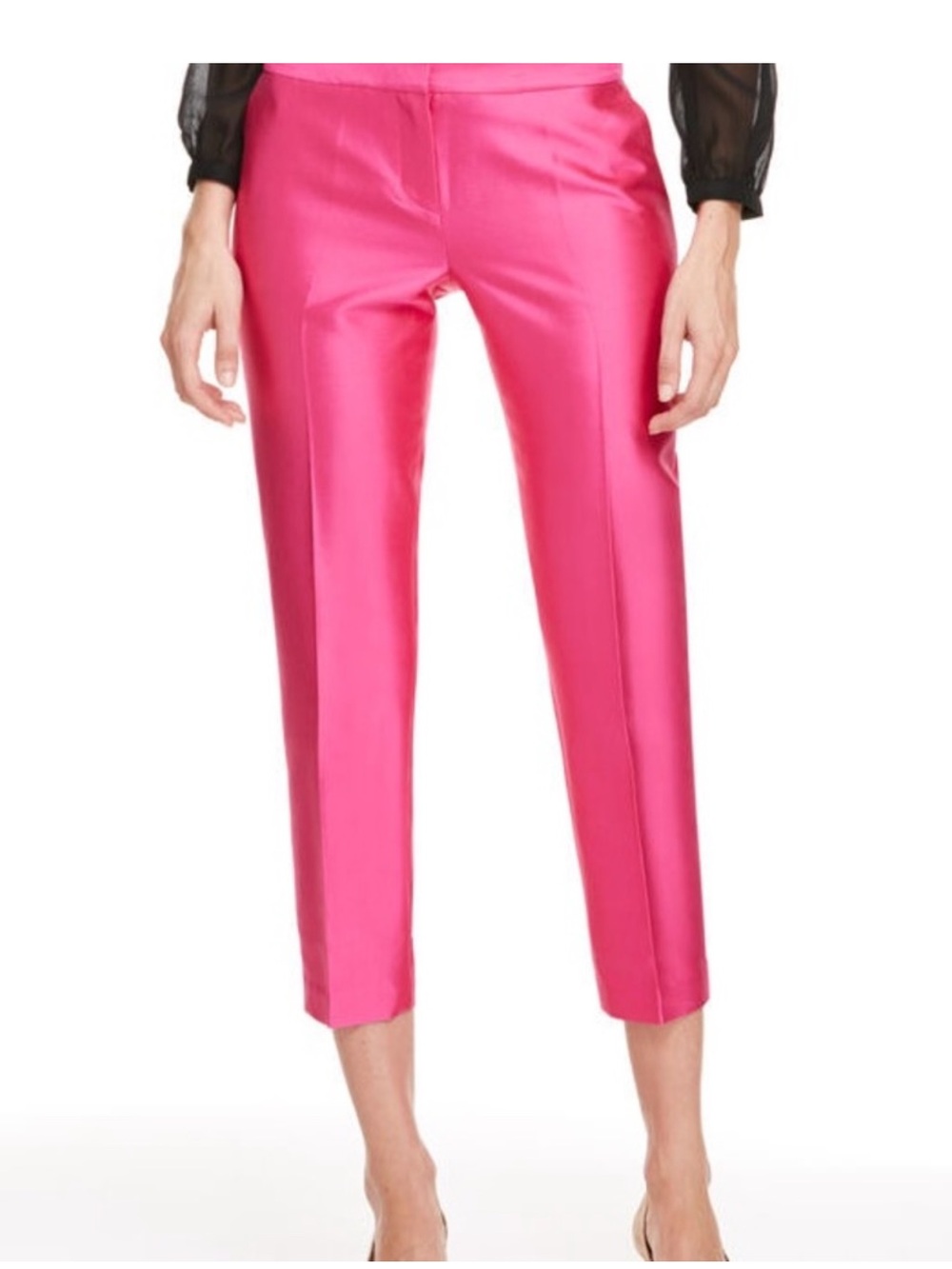 Vineyard Vines Hot Pink Cotton Silk Blend Cocktail Pants Straight Leg Size 6 New
